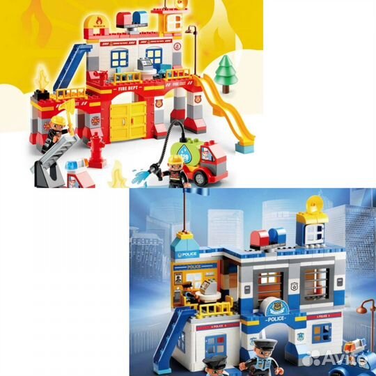 Детский конструктор Полицейский и Пожарная