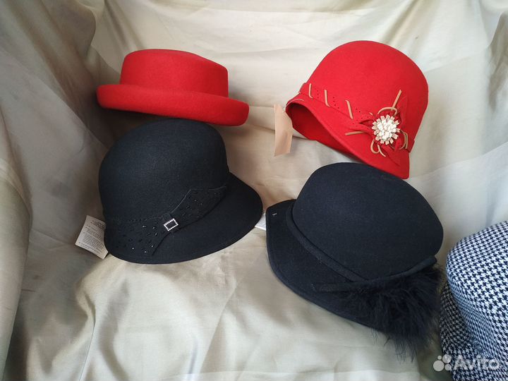 Шляпы фетровые женские Винтаж+шляпа из ткани