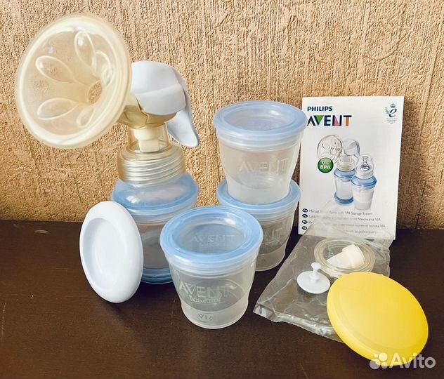 Ручной молокоотсос Philips avent + накладки