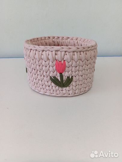 Вязанные корзинки