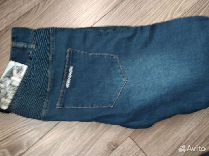 Мото джинсы с защитой синие