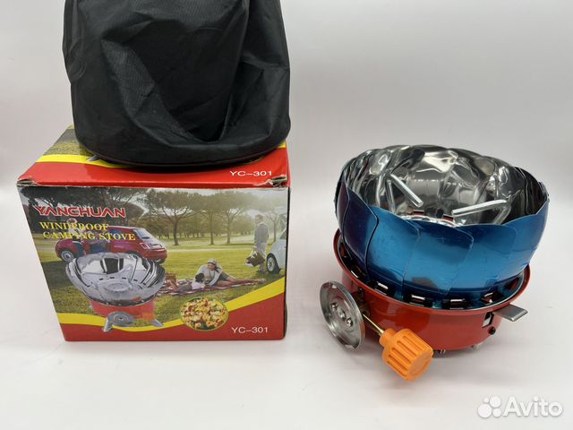 Плитка портативная походная газовая ветрозащитная