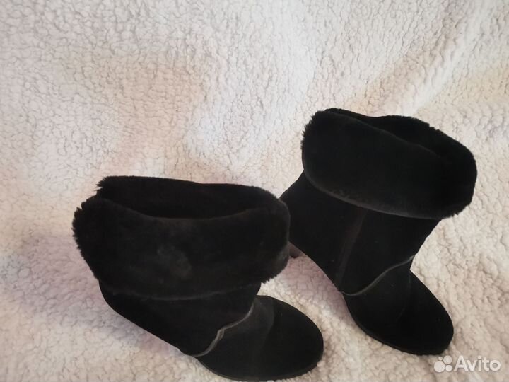 Полуботинки женские, зимние замшевые на замке