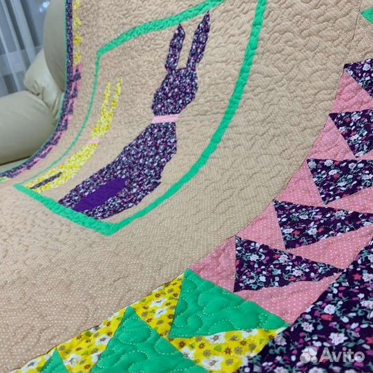 Лоскутное покрывало-плед детское в стиле пэчворк