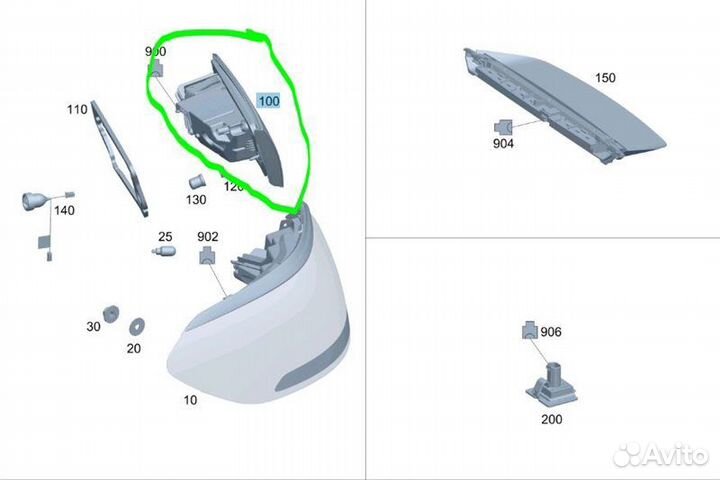 Фонарь задний правый Mercedes-Benz Glc-Class X253