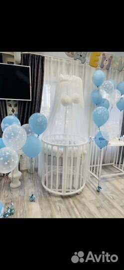 Детская кроватка трансформер круглая