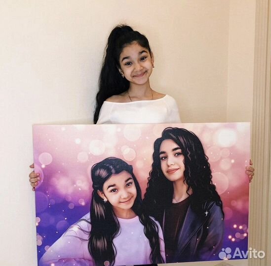 Портрет по фото на холсте