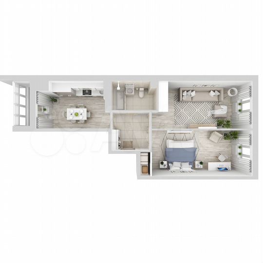 2-к. квартира, 58,3 м², 11/15 эт.