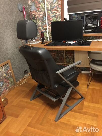 Компьютерное кресло натуральная кожа