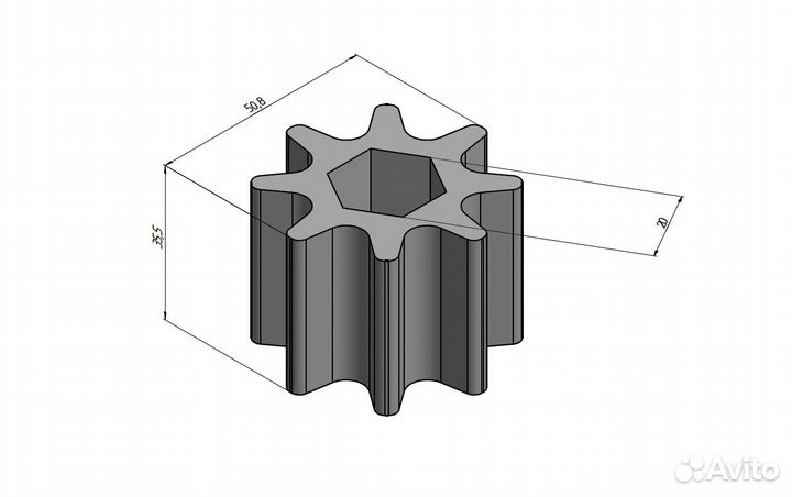 Шестерни высеивающие 8 зубьев для сеялки