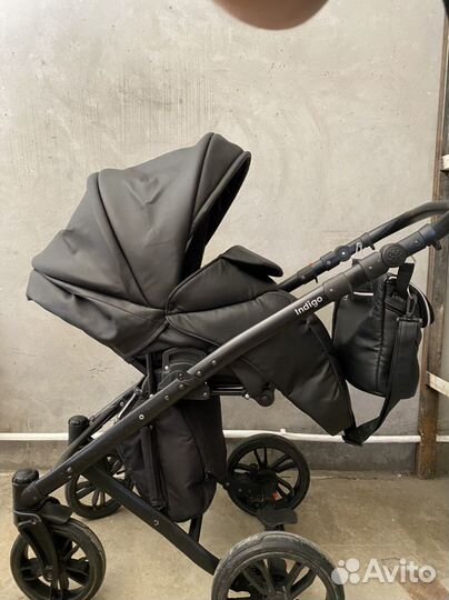 Коляска 2 в 1 indigo эко кожа