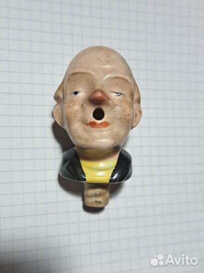 Коллекционная пробка, голова, фарфор, редкая