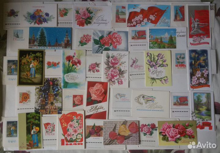 Открытки советские иностранные мини рзные