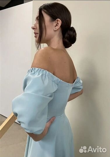 Платьвечернее платье миди с открытыми плечами(46р)