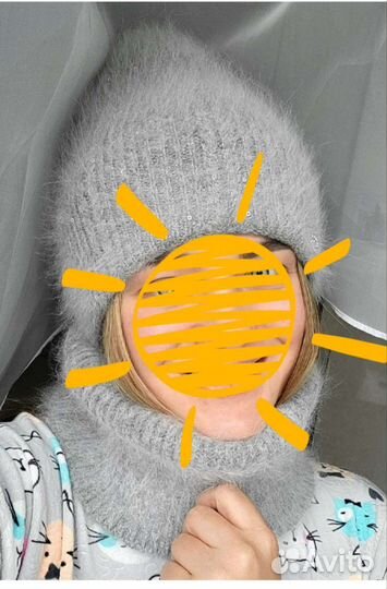 Комплект шапка и снуд из ангоры