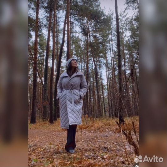 Стеганное пальто