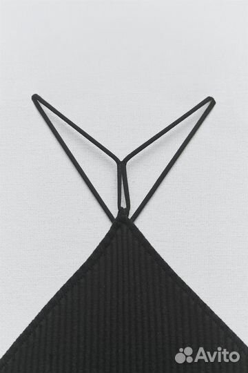 Черный женский длинный топ с бахромой zara - S