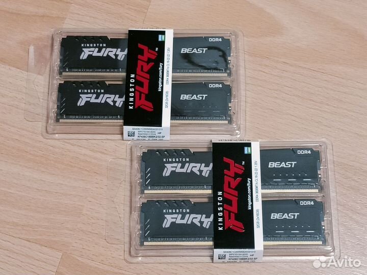 32 гб DDR4 3600MHz Kingston Fury (2x16Gb) Новая