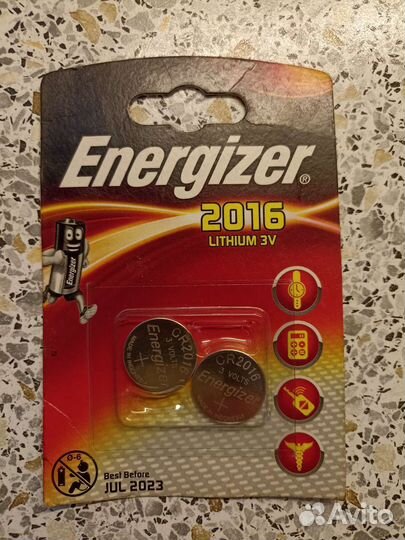 Батарейки Energizer CR 2016 3v новые 2 шт