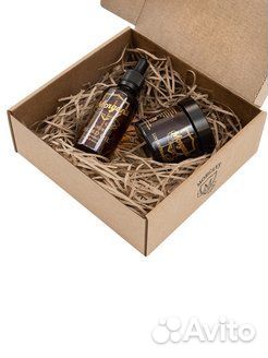 Подарочный набор масло + крем для бороды и усов