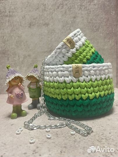 Вязанные корзиночки