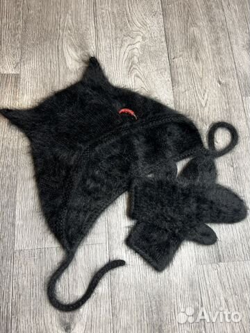 Шапка с ушками капор варежки