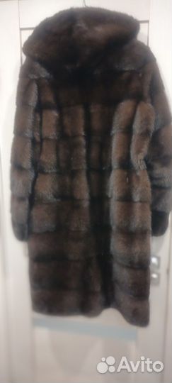 Шуба норковая с капюшоном