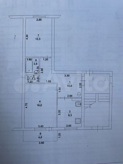 2-к. квартира, 51,2 м², 1/2 эт.
