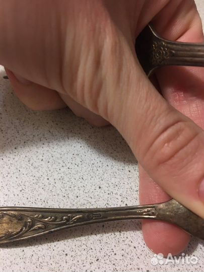 Вилка и чайная ложка мельхиор СССР