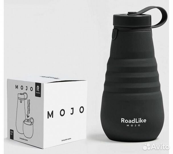 Бутылка складная RoadLike Mojo 500мл, черный