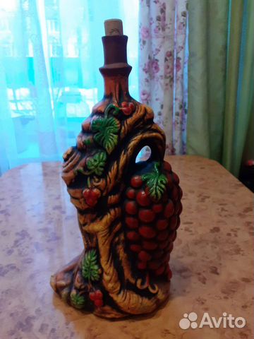 Бутыль для вина. тарелки глина