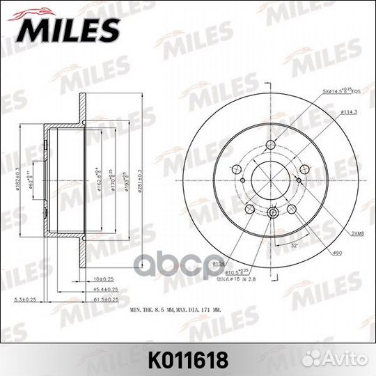 Диск тормозной задний toyota camry (V40, V50)