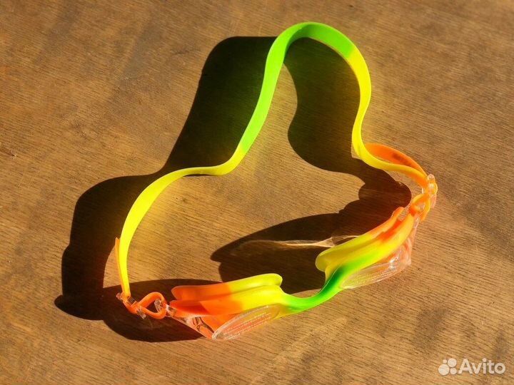 Очки для плавания детские желто-оранжевые