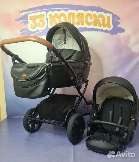 Коляска indigo 2 в 1 эко кожа