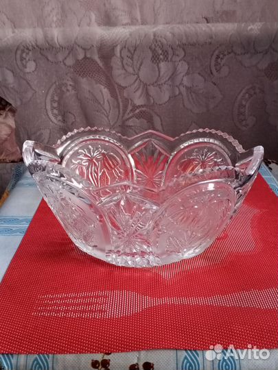 Хрустальная салатница большая