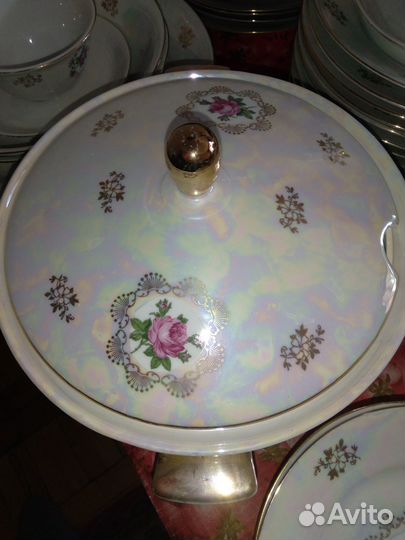Столовый чайный сервиз гдр Роза Фортуна Айзенберг