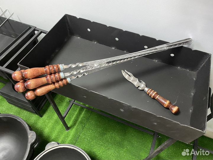 Комплект шампуров + вилка нож