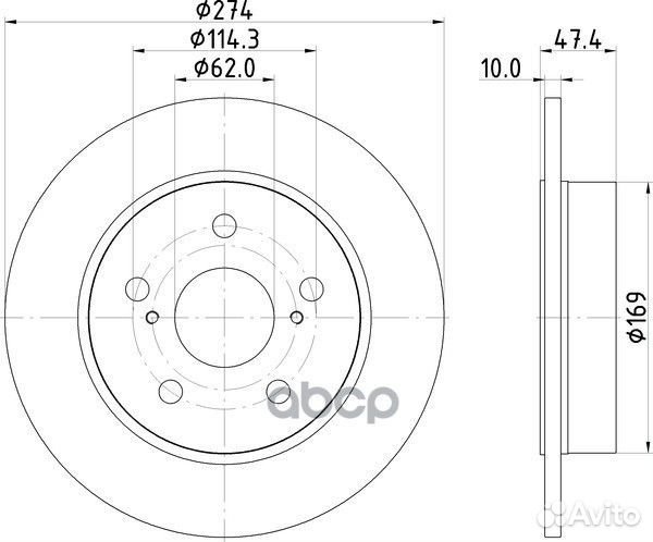 Диск тормозной зад ND1136K nisshinbo