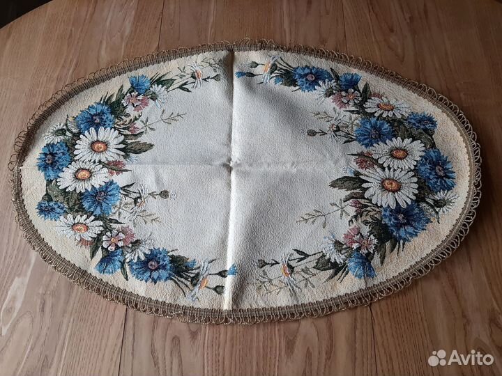 Салфетка гобеленовая Васильки и ромашки