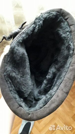 Шапка замша натур и мех