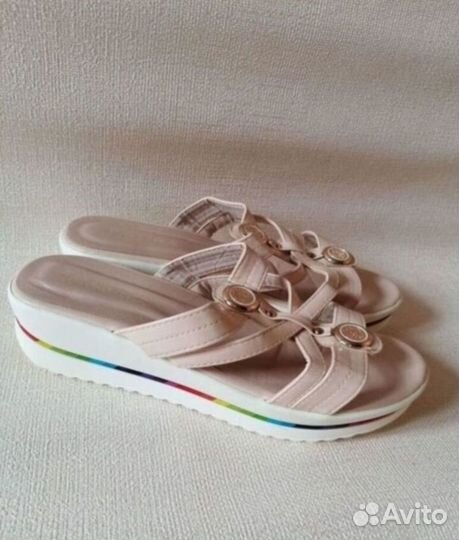Новые Босоножки Шлепанцы Сабо Беж 38 39 40