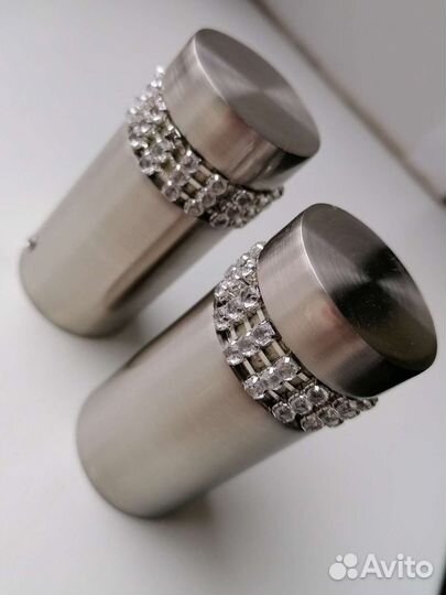 Наконечник для карниза цилиндр со стразами