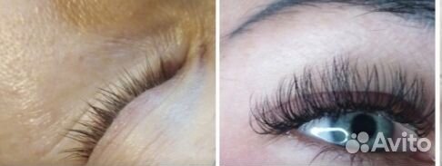 Наращивание ресниц, ламинирование+ботокс