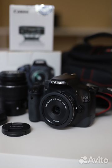 Зеркальный фотоаппарат canon 550d 24mm 2.8