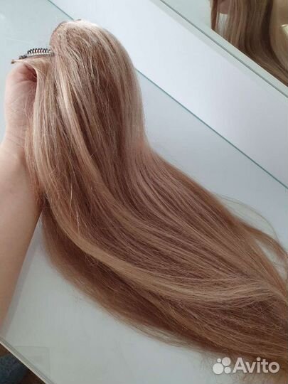 Натуральные волосы на заколках