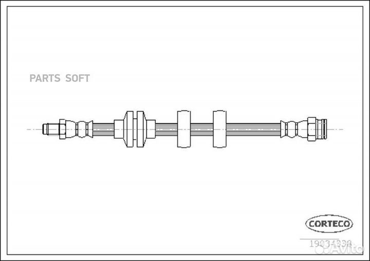 Corteco 19034338 Тормозной шланг передний 515mm