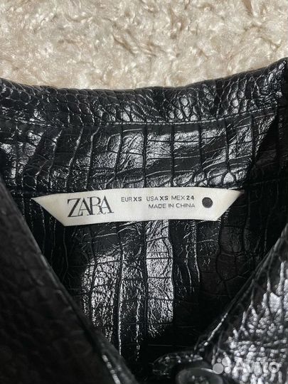 Кожаная рубашка куртка zara