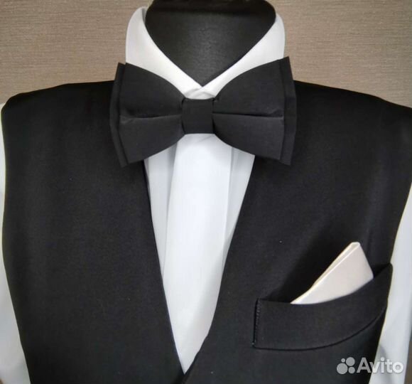 Галстуки бабочки черные, классические
