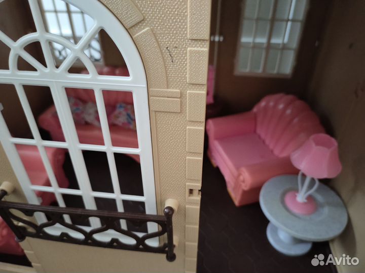 Домик кукольный для Барби с мебелью и утварью