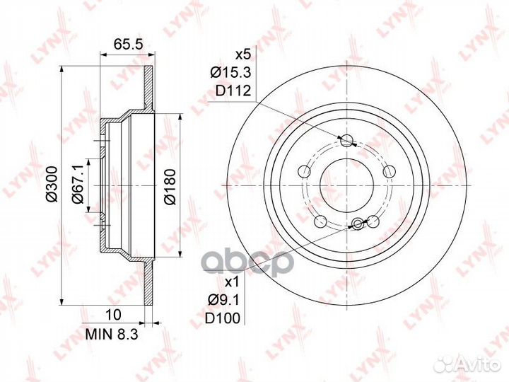 Диск тормозной зад BN1076 lynxauto